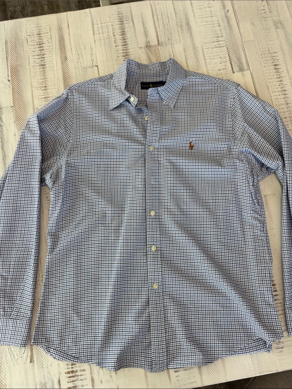 Polo by Ralph Lauren Light Blue Navy Check Button-Down Shirt